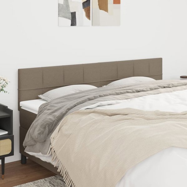 vidaXL Προσκέφαλα κρεβατιού (σετ 2 τεμ.) taupe 100x5x78/88 cm από ύφασμα
