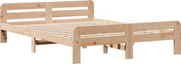 vidaXL Κορμός Κρεβατιού χωρίς Στρώμα, 150x200 εκ, Συμπαγές Ξύλο Πεύκου