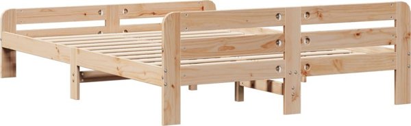 vidaXL Κορμός Κρεβατιού χωρίς Στρώμα, 150x200 εκ, Συμπαγές Ξύλο Πεύκου