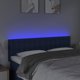 vidaXL Κεφαλάρι κρεβατιού με LED, μπλε, 144x5x78/88 cm, ύφασμα
