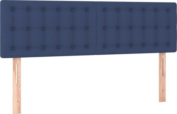 vidaXL Κεφαλάρι κρεβατιού με LED, μπλε, 144x5x78/88 cm, ύφασμα