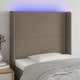 vidaXL Κεφαλάρι για κρεβάτι με LED, ταμπε, 103x16x118/128 cm, ύφασμα