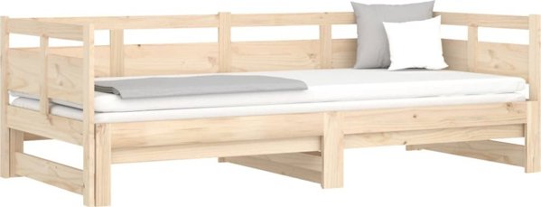 vidaXL Επεκτεινόμενο κρεβάτι από μασίφ πεύκο, 2x(90x200) εκ