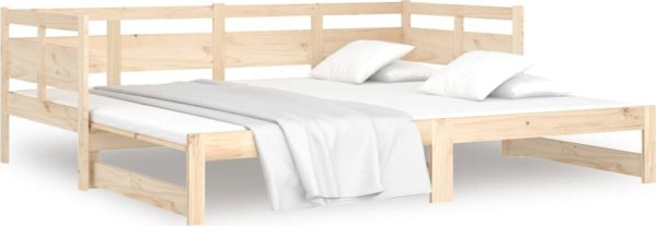 vidaXL Επεκτεινόμενο κρεβάτι από μασίφ πεύκο, 2x(90x200) εκ