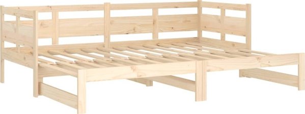 vidaXL Επεκτεινόμενο κρεβάτι από μασίφ πεύκο, 2x(90x200) εκ