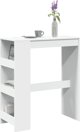 vidaXL Stolik barowy z polkami, bialy, 90x40x103,5 cm