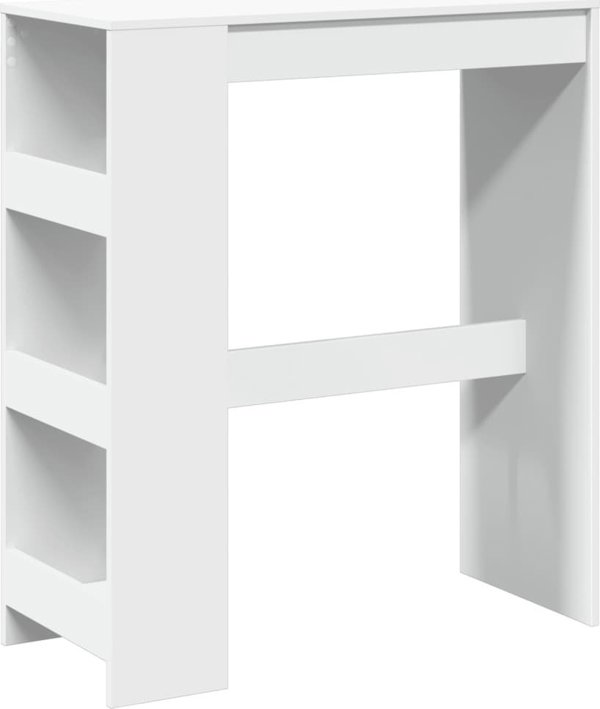 vidaXL Stolik barowy z polkami, bialy, 90x40x103,5 cm