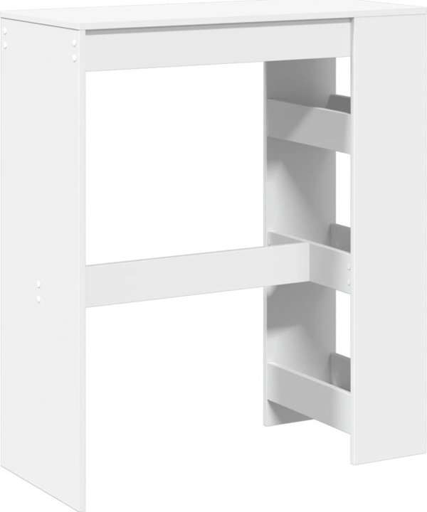 vidaXL Stolik barowy z polkami, bialy, 90x40x103,5 cm