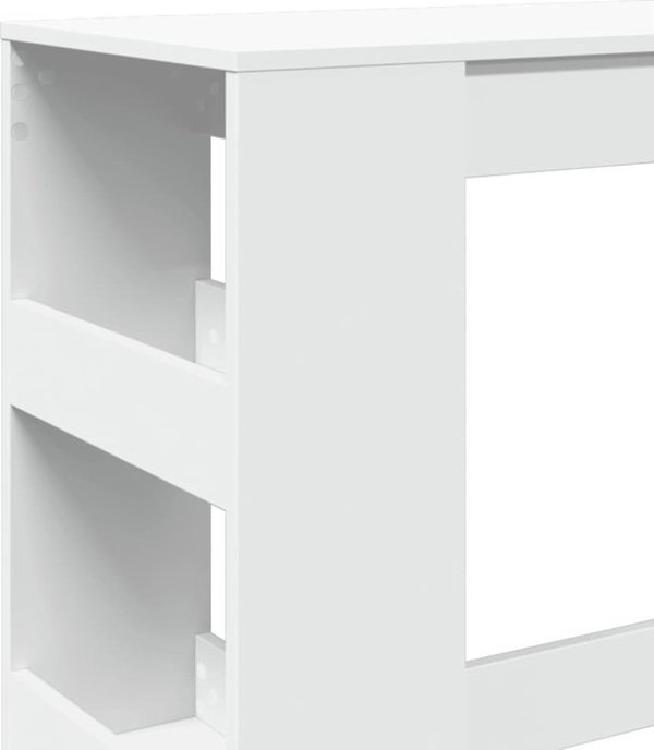 vidaXL Stolik barowy z polkami, bialy, 90x40x103,5 cm