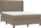vidaXL Κοντινενταλ κρεβάτι με στρώμα, taupe, 140x200 cm, υφασμάτινη επένδυση