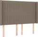 vidaXL Κοντινενταλ κρεβάτι με στρώμα, taupe, 140x200 cm, υφασμάτινη επένδυση