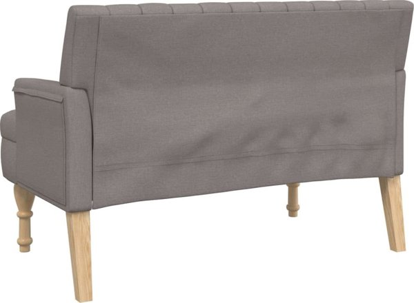 vidaXL Παγκάκι με μαξιλάρια, χρώμα ταουπέ, 113x64,5x75,5 εκ., ύφασμα