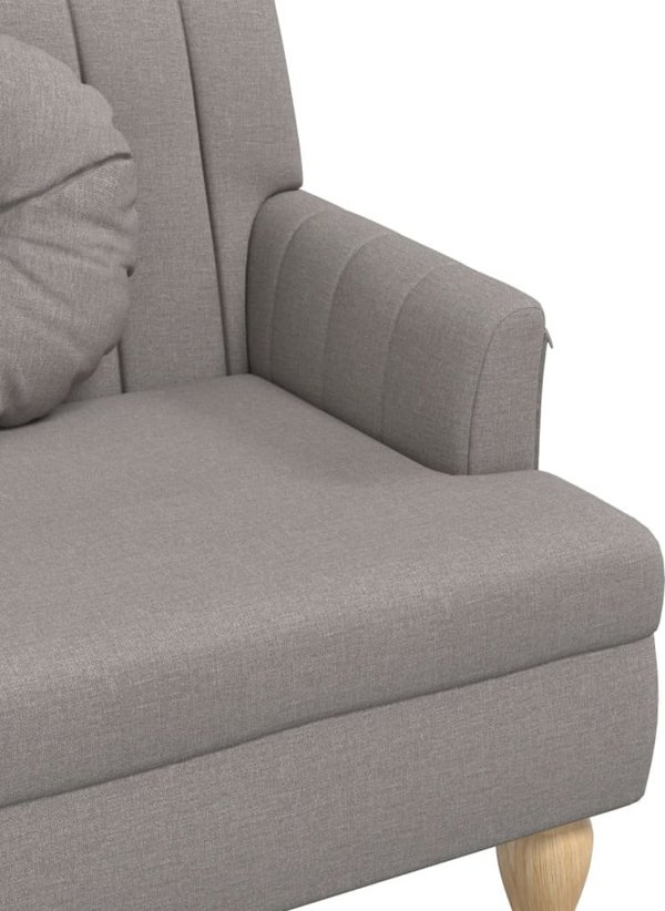vidaXL Παγκάκι με μαξιλάρια, χρώμα ταουπέ, 113x64,5x75,5 εκ., ύφασμα