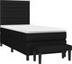 vidaXL κρεβάτι κοντινεντάλ με στρώμα, μαύρο, ύφασμα 90x190 cm