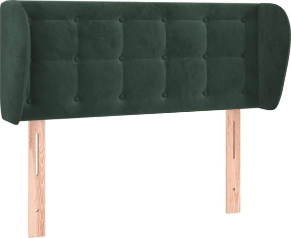 vidaXL Zagloek uszak, skourozelene, 103x23x78/88 cm, aksamit