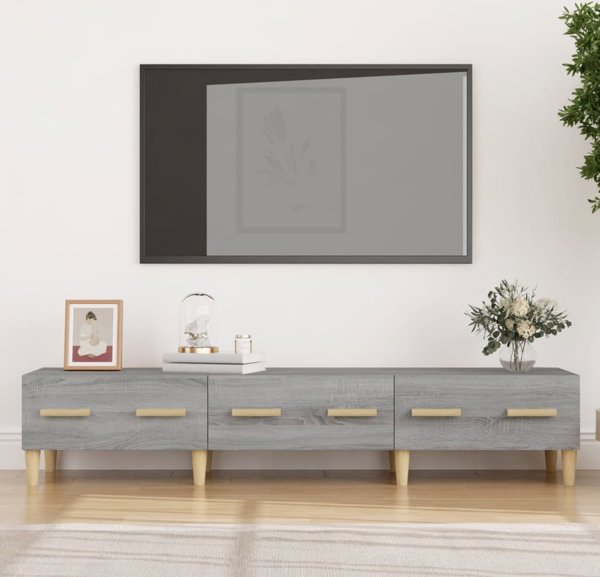 vidaXL Έπιπλο τηλεόρασης, γκρι δρυς Sonoma, 150x34,5x30 εκ