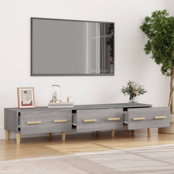 vidaXL Έπιπλο τηλεόρασης, γκρι δρυς Sonoma, 150x34,5x30 εκ