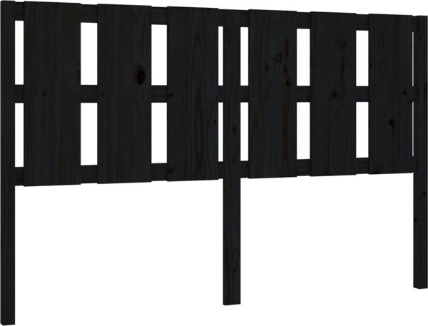 vidaXL Κεφαλάρι Κρεβατιού Μαύρο, 155,5x4x100 cm, από Μασίφ Πεύκο