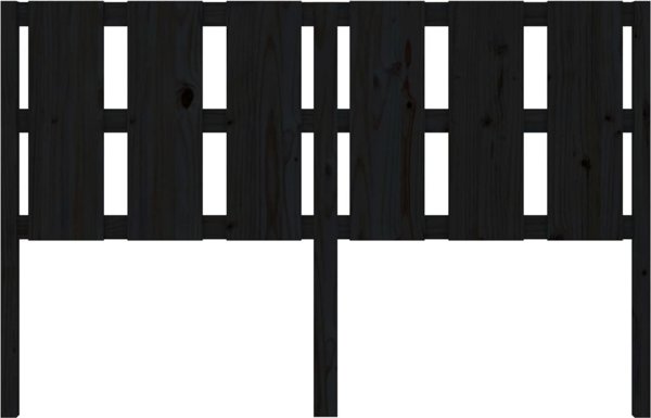 vidaXL Κεφαλάρι Κρεβατιού Μαύρο, 155,5x4x100 cm, από Μασίφ Πεύκο