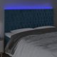 vidaXL Κεφαλάρι κρεβατιού με LED, σκούρο μπλε, 200x7x118/128 cm