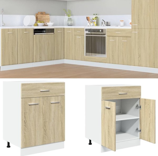 vidaXL Szafka z szuflada dab sonoma 60x46x81,5 cm plyta wiorowa