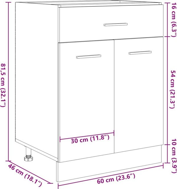vidaXL Szafka z szuflada dab sonoma 60x46x81,5 cm plyta wiorowa
