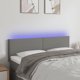 vidaXL Κεφαλάρι κρεβατιού με LED, σκούρο γκρι, 144x5x78/88 εκ., ύφασμα