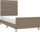 vidaXL Κρεβατοκάμαρα με Κεφαλάρι, Taupe, 90x190 εκ., Επενδεδυμένο Ύφασμα