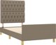 vidaXL Κρεβατοκάμαρα με Κεφαλάρι, Taupe, 90x190 εκ., Επενδεδυμένο Ύφασμα