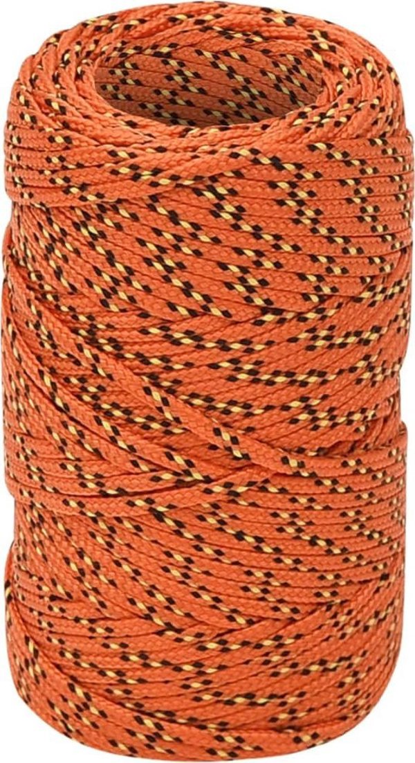 vidaXL ναυτικό σχοινί πορτοκαλί, 2 mm, 25 m, πολυπροπυλένιο