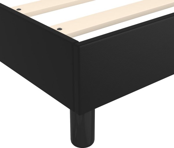 vidaXL Κρεβάτι Continental με Στρώμα, Μαύρο, Δερματίνη, 80x200 εκ.