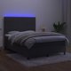 vidaXL Λύκο Kontynentalne με στρώμα και LED, γκρι βελούδο, 140x200cm