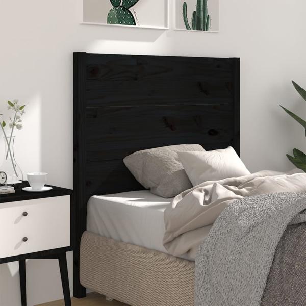 vidaXL Wezglowie lozka czarne 96x4x100 cm lite drewno sosnowe