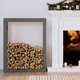 vidaXL Βαση για ξυλα καυσίμων γκρι 80x25x100 cm πευκόξυλο