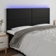 vidaXL Κεφαλάρι για κρεβάτι, μαύρο, 180x5x118/128 cm, τεχνητό δέρμα
