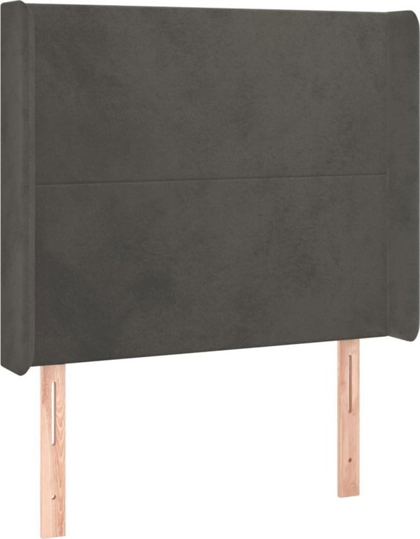 vidaXL Κεφαλαρι uszak, σκουρο γκρι, 93x16x118/128 cm, βελούδο