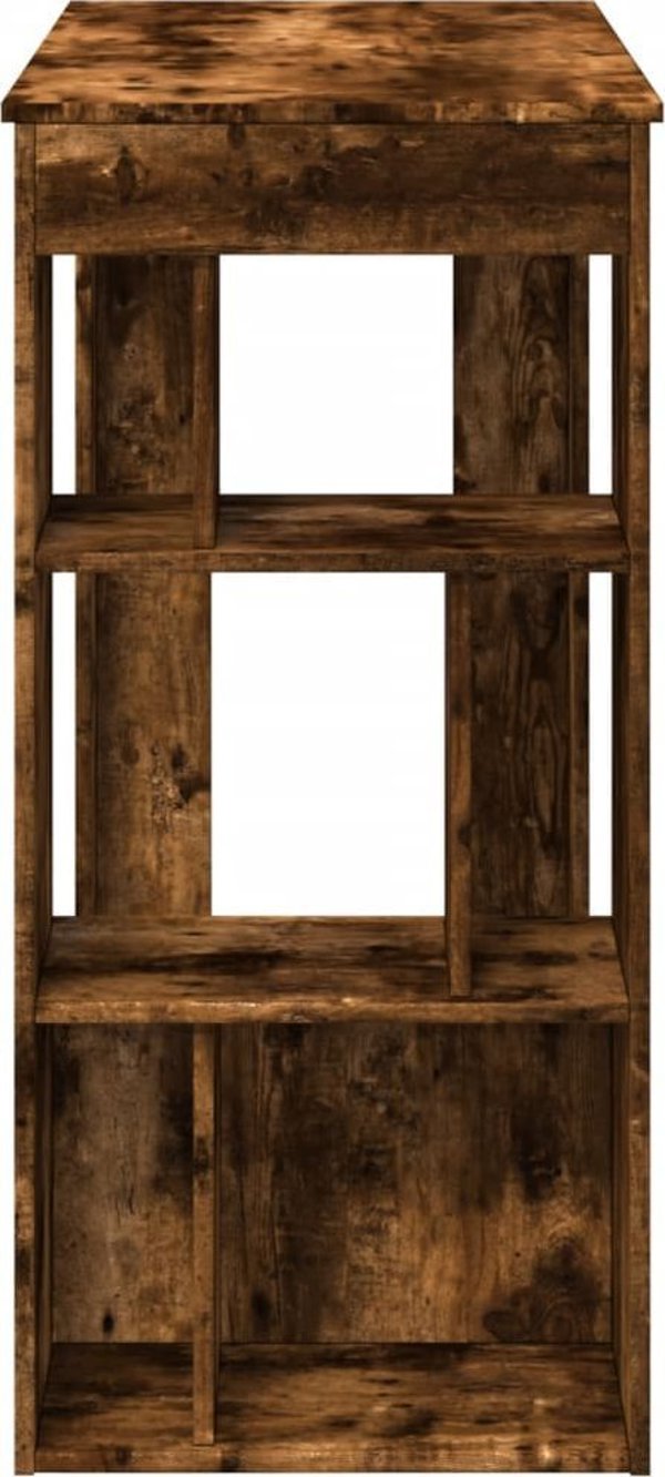 vidaXL Τραπέζι μπαρ με διαχωριστικά καπνισμένη δρυς 102x50x103,5 cm