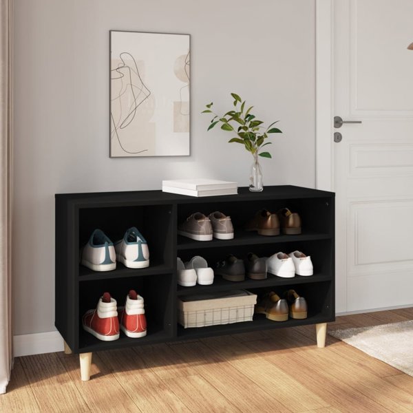 vidaXL Ντουλάπι για παπούτσια, μαύρο, 102x36x60 cm, κατασκευασμένο από ξύλο