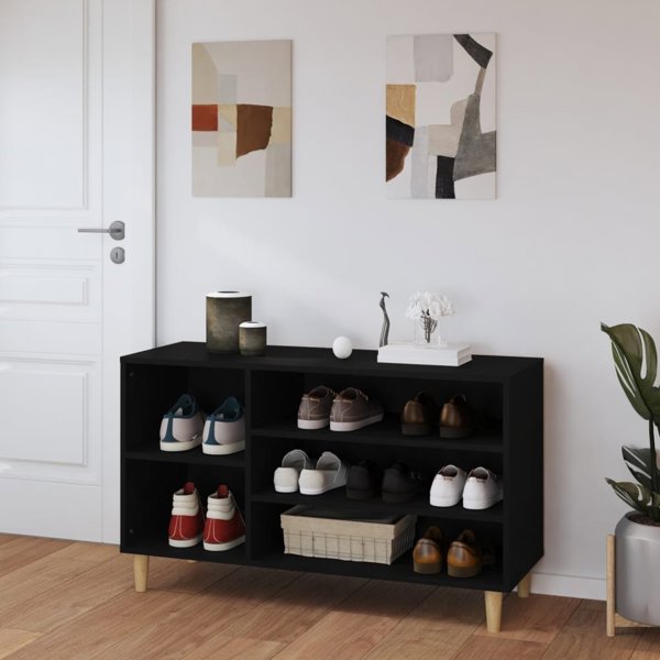 vidaXL Ντουλάπι για παπούτσια, μαύρο, 102x36x60 cm, κατασκευασμένο από ξύλο