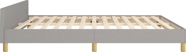 vidaXL Rama κρεβατιού με κεφαλάρι, ανοιχτό γκρι, 160x200 cm, επενδυμένη με ύφασμα