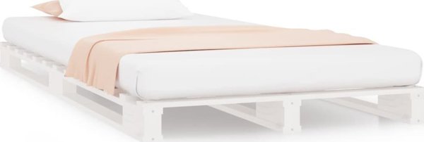 vidaXL Κορνίζα κρεβατιού, λευκή, 90 x 200 cm, μασίφ πεύκο