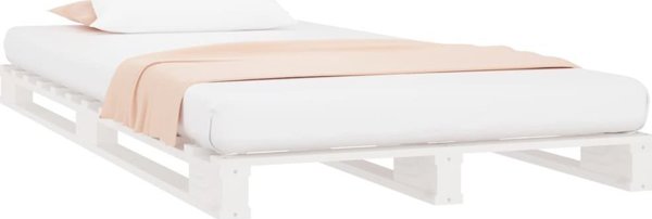 vidaXL Κορνίζα κρεβατιού, λευκή, 90 x 200 cm, μασίφ πεύκο