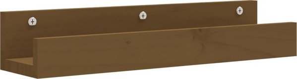 vidaXL Ράφια τοίχου, 2 τεμάχια, καφέ μέλι, 50x12x9 εκ., μασίφ πεύκο