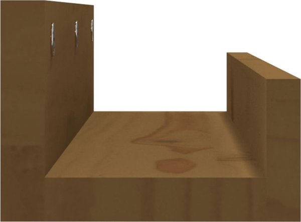 vidaXL Ράφια τοίχου, 2 τεμάχια, καφέ μέλι, 50x12x9 εκ., μασίφ πεύκο