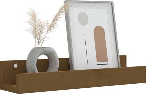 vidaXL Ράφια τοίχου, 2 τεμάχια, καφέ μέλι, 50x12x9 εκ., μασίφ πεύκο