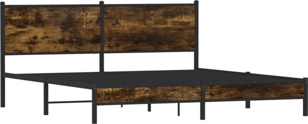 vidaXL Metalowa rama lozka, bez materaca, przydymiony dab, 183x213 cm