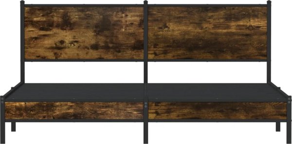 vidaXL Metalowa rama lozka, bez materaca, przydymiony dab, 183x213 cm