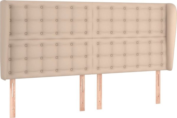 vidaXL Μαξιλάρι κεφαλής uszak cappuccino 183x23x118/128 cm από τεχνητό δέρμα