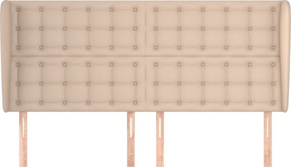 vidaXL Μαξιλάρι κεφαλής uszak cappuccino 183x23x118/128 cm από τεχνητό δέρμα