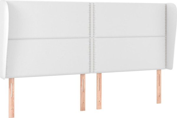 vidaXL Υποστήριγμα κεφαλιού uszak, λευκό, 203x23x118/128 εκ., τεχνητό δέρμα